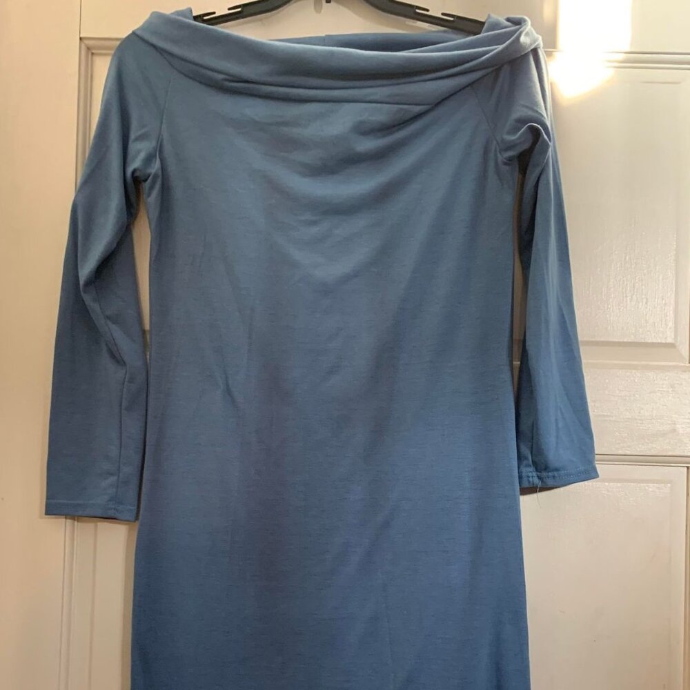 NWOT Fashion Collection Blue Knit Dress Size Large